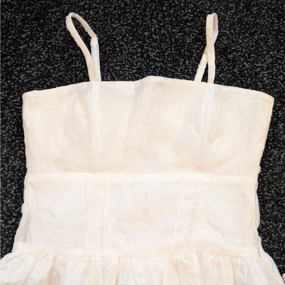 Socialite Women's Jacquard Midi Sundress Adjustable Strap White Size S - Picture 3 of 12